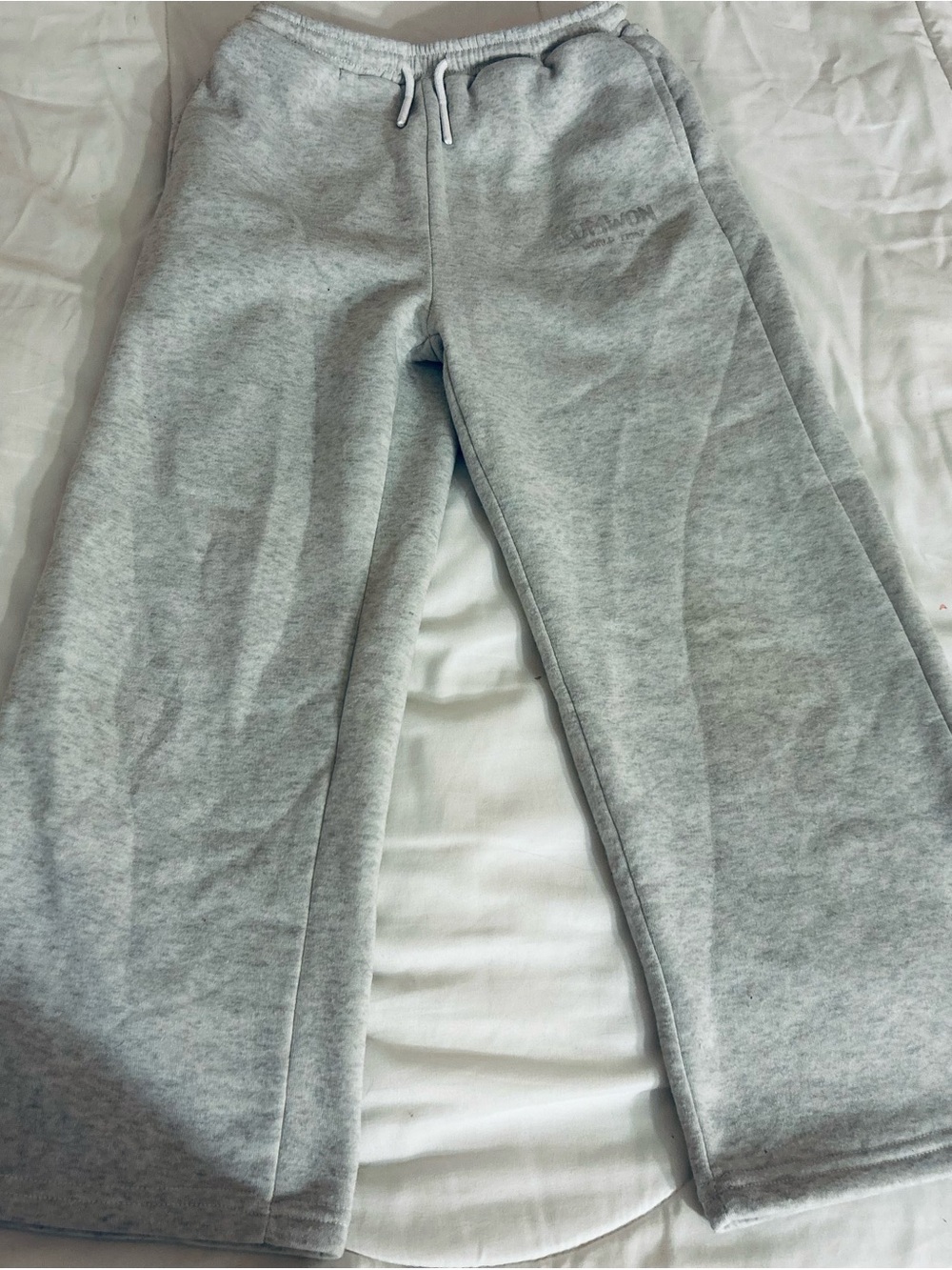 Kids Light Gray Cozy Drawstring Sweatpants